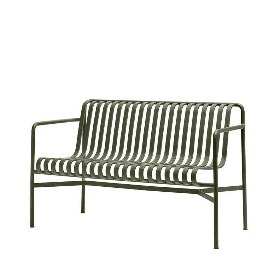 Garden Sofas & Garden Benches^HAY Palissade Dining bench with armrests, Olive Green