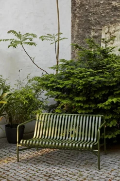 Garden Sofas & Garden Benches^HAY Palissade Dining bench with armrests, Olive Green