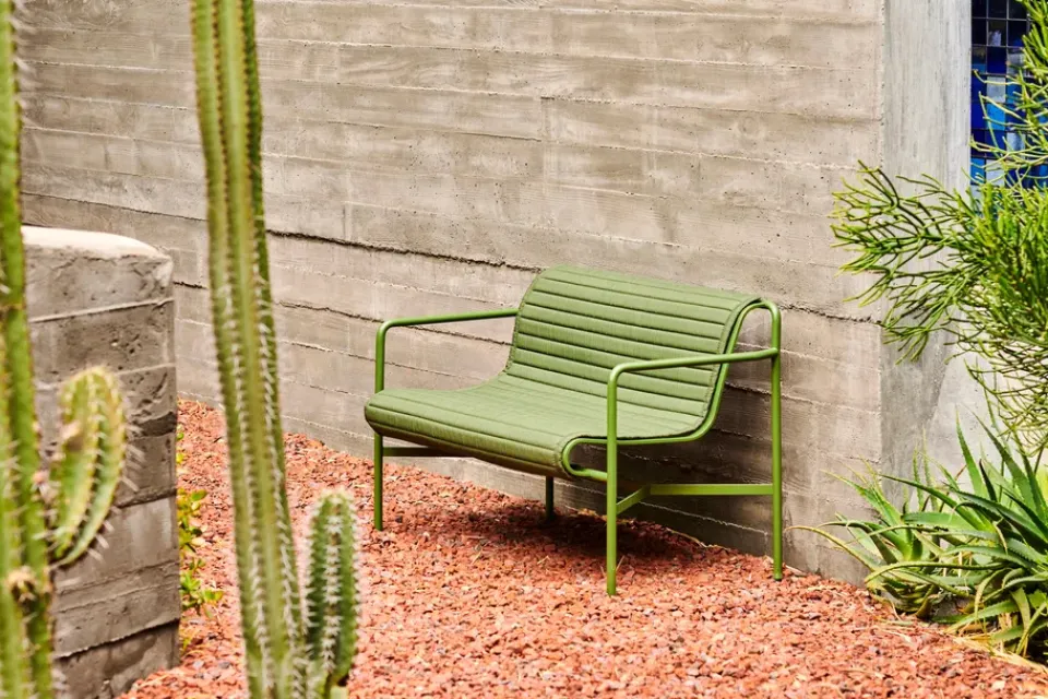 Garden Sofas & Garden Benches^HAY Palissade Dining bench with armrests, Olive Green