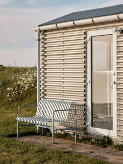 Garden Sofas & Garden Benches^HAY Palissade Dining bench with armrests, Hot galvanized Silver-coloured
