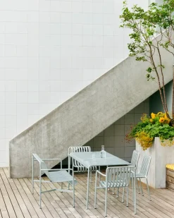 Table For Outdoor Use^HAY Palissade dining table 170x90 cm, Hot galvanised steel Silver-coloured