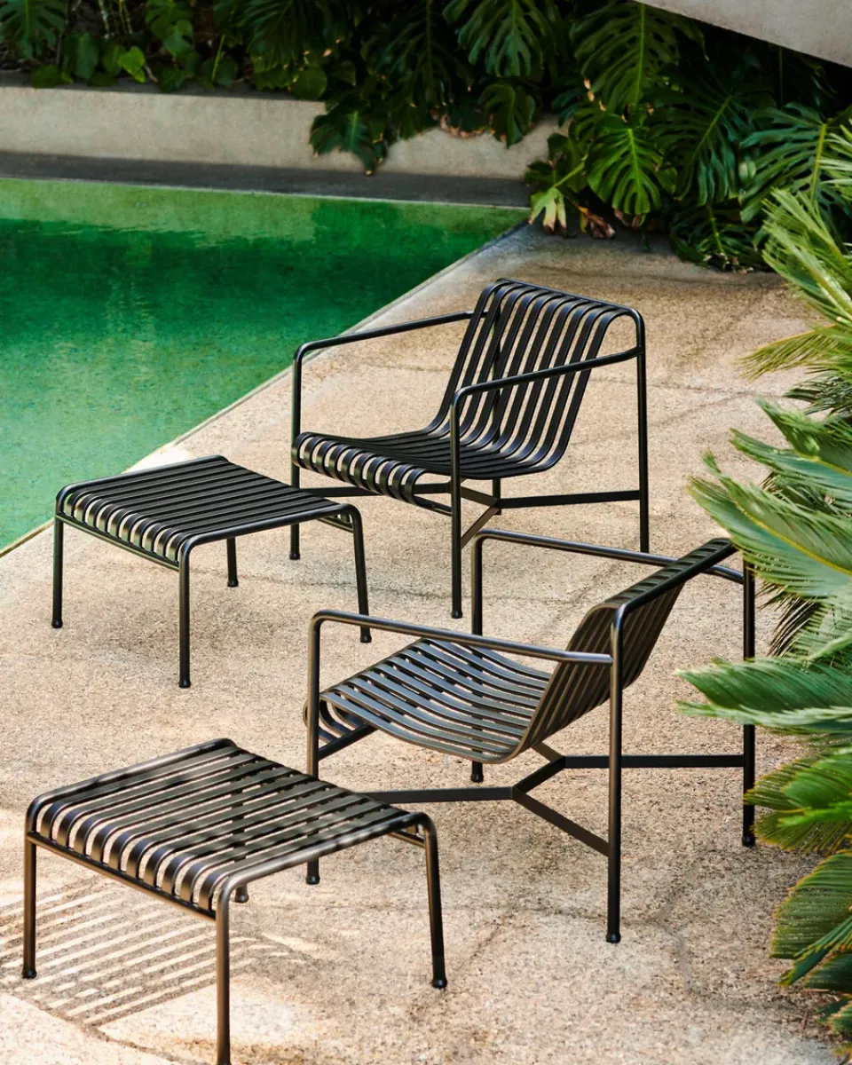 Online HAY Palissade Low lounge chair, Anthracite BlackGrey