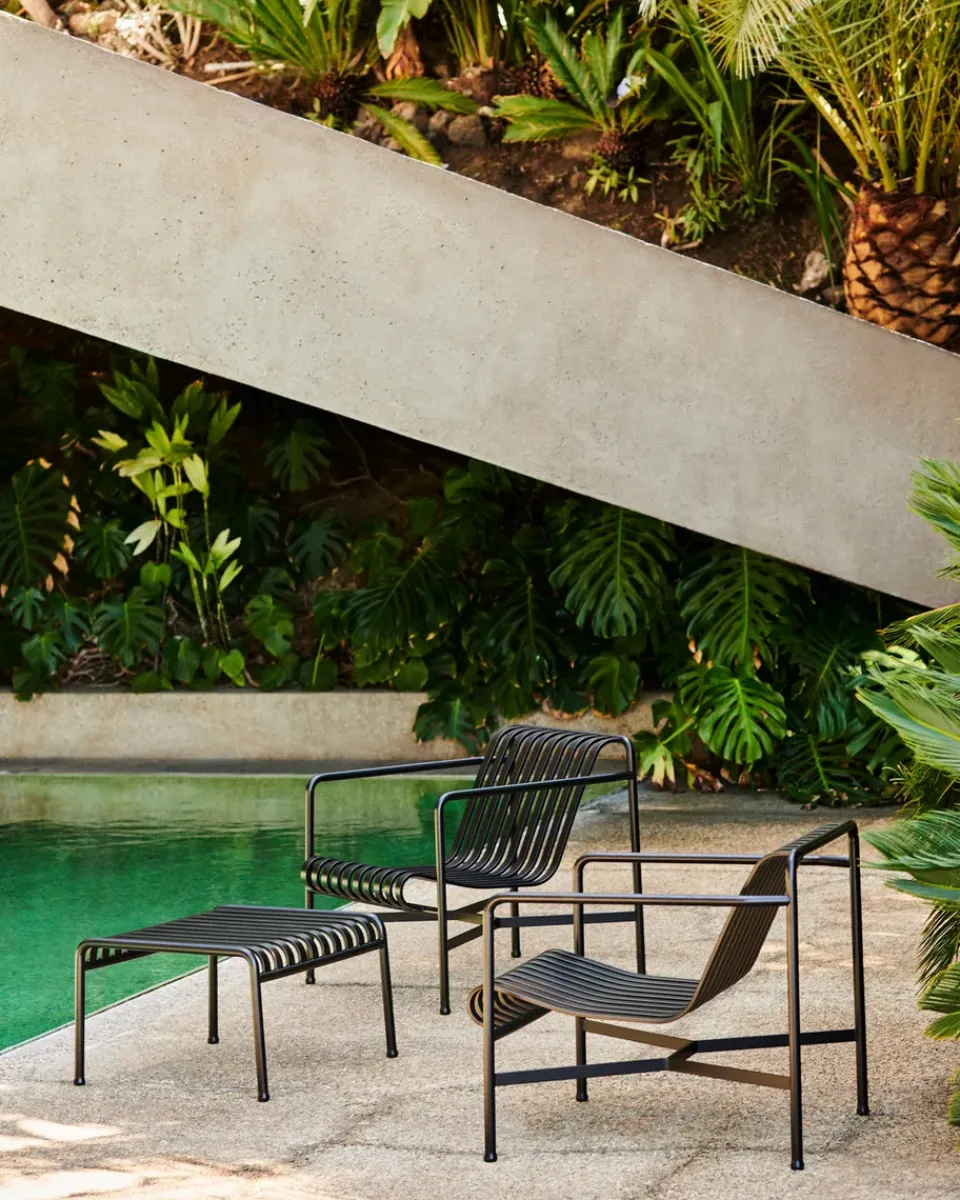 Online HAY Palissade Low lounge chair, Anthracite BlackGrey