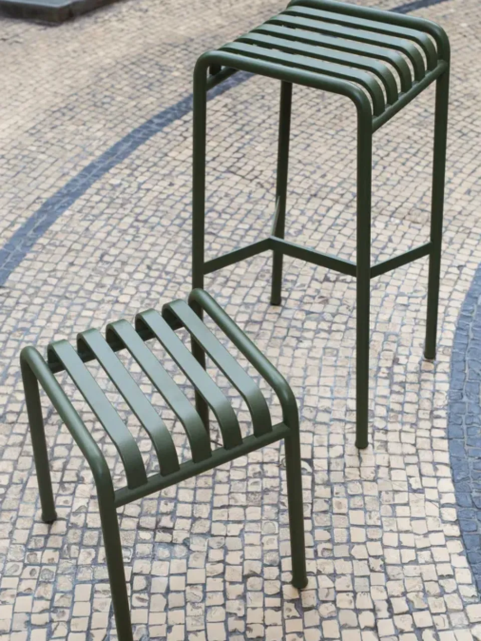 Seating^HAY Palissade stool, Olive Green