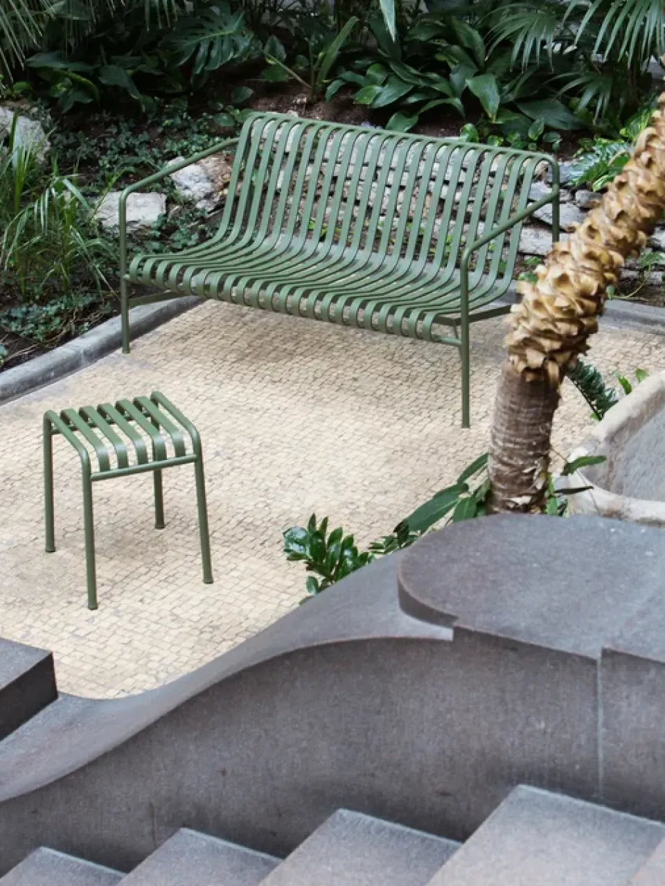 Seating^HAY Palissade stool, Olive Green