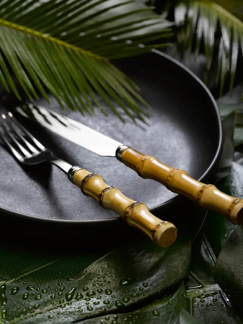 Online SABRE Paris Panda fork, Stainless steel-bamboo Silver-colouredBeige