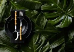 Online SABRE Paris Panda fork, Stainless steel-bamboo Silver-colouredBeige