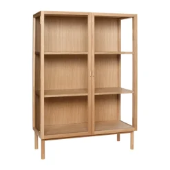 New Hübsch Panorama display cabinet small, Oak Beige