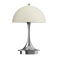New Louis Poulsen Panthella 160 Portable v3 table lamp, Chrome opal Beige