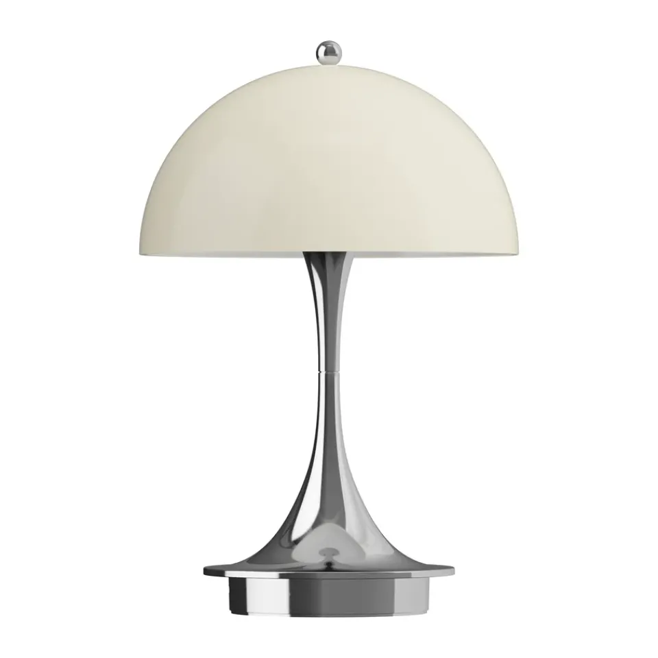 New Louis Poulsen Panthella 160 Portable v3 table lamp, Chrome opal Beige