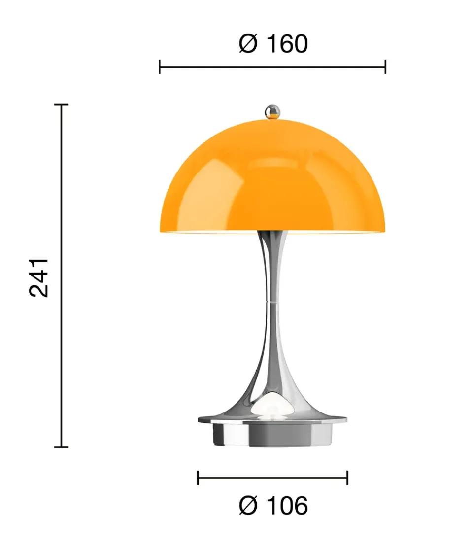 Portable Lighting^Louis Poulsen Panthella 160 Portable v3 table lamp, Original Opal Orange