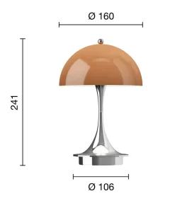 Portable Lighting^Louis Poulsen Panthella 160 Portable v3 table lamp, Original Opal Brown