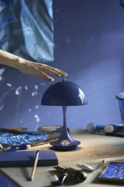 Portable Lighting^Louis Poulsen Panthella 160 Portable v3 table lamp, Opaque indigo Blue
