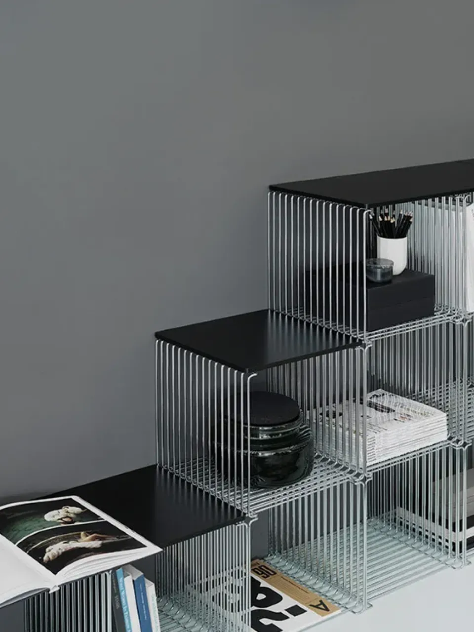 Shelves & Shelving Systems|Shelves & Shelving Systems^Montana Panton Wire Single shelf 34,8x34,8x34,8 cm, Chrome Silver-coloured