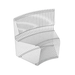Garden Sofas & Garden Benches^Montana Pantonova module sofa, Stainless steel, convex Grey