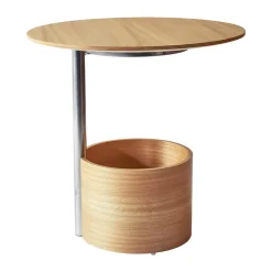 Maze Parasol S coffee table Ø50 cm, Oak Brown