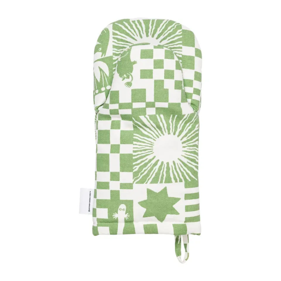 Clearance Moomin Arabia Party Moomin oven mitt 15x34 cm, Green Multi