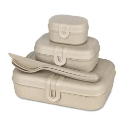 Lunch Boxes & Food Containers^Koziol Pascal Ready Set 3x lunch box and cutlery, Natural desert sand Beige