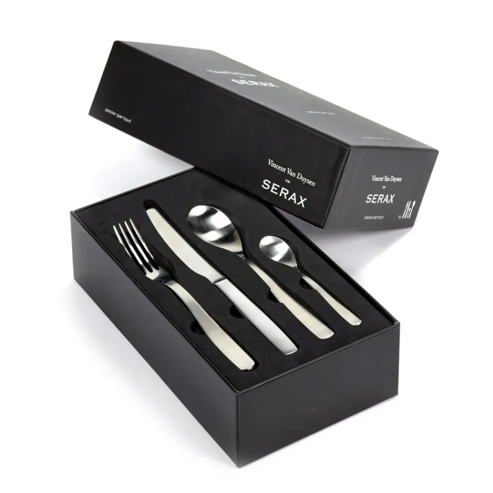 Clearance Serax Passe-Partout cutlery set 24 pieces, matte Silver-coloured