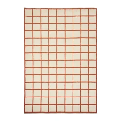 Wool Rugs^Scandi Living Pasture wool rug natural white/rust, 170x240 cm WhiteOrange