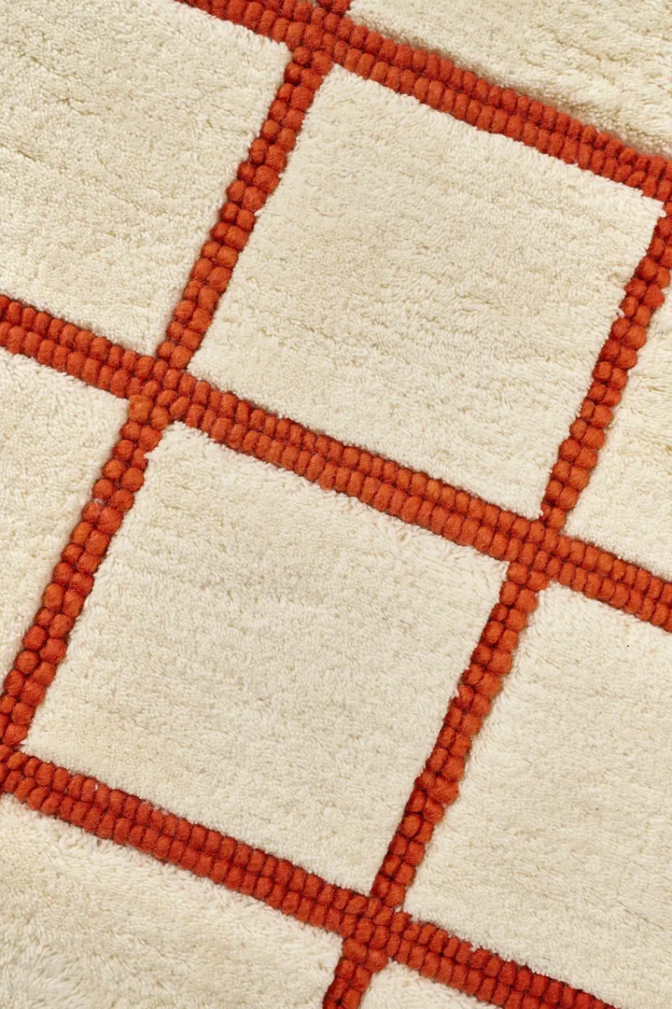 Wool Rugs^Scandi Living Pasture wool rug natural white/rust, 170x240 cm WhiteOrange