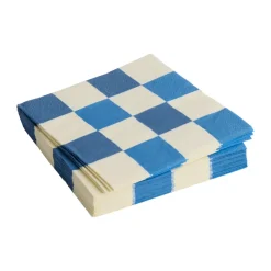 Paper Napkins^HAY Pattern Dinner Check napkin 40x40 cm 20-pack, Off white-blues M WhiteBlue