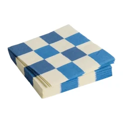 Paper Napkins^HAY Pattern Lunch Check napkin 33x33 cm 20-pack, Off white-blue M WhiteBlue