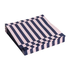 Paper Napkins^HAY Pattern Lunch Stripe napkin 33x33 cm 20-pack, Light pink-dark blue pillar PinkBlue