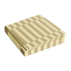 Paper Napkins^HAY Pattern Lunch Stripe napkin 33x33 cm 20-pack, Cream-sand pillar WhiteBeige