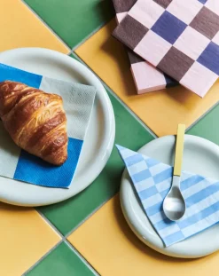 Discount HAY Pattern Lunch Stripe napkin 33x33 cm 20-pack, Light -dusty pillar Blue