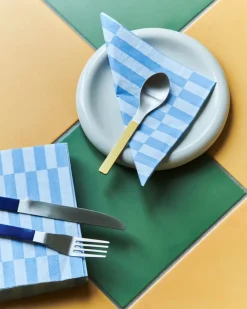 Discount HAY Pattern Lunch Stripe napkin 33x33 cm 20-pack, Light -dusty pillar Blue