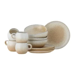 Outlet Bloomingville Paula breakfast set 12 pieces, Nature White