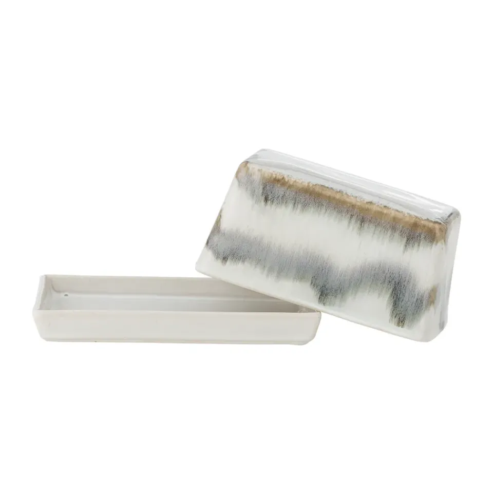 Best Bloomingville Paula butter dish 11.5x17.5 cm, Gray Grey