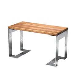Garden Sofas & Garden Benches^SMD Design Paus bench, Oak. galvanised stand Beige