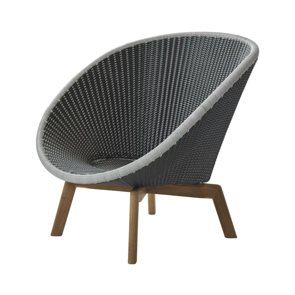 Best Cane-line Peacock Weave lounge chair, /light , legs in teak Grey