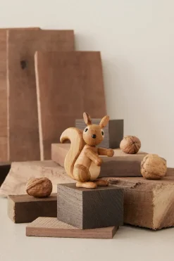 Best Spring Copenhagen Peanut Squirrel decoration 8.5 cm, Oak Beige