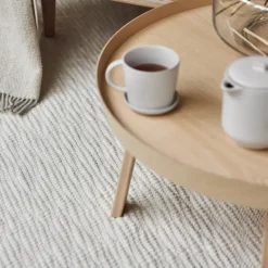 Scandi Living Pebble wool carpet , 170x240 cm White