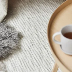 Scandi Living Pebble wool carpet , 170x240 cm White