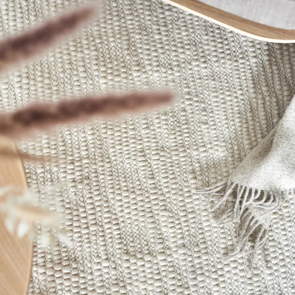 Scandi Living Pebble wool carpet , 170x240 cm White