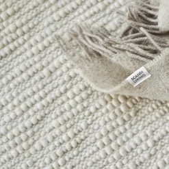 Scandi Living Pebble wool carpet , 170x240 cm White