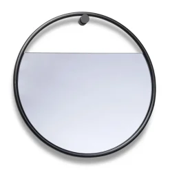 Round Mirrors^Northern Peek mirror round, 40 cm Black