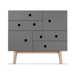 Dressers & Drawer Units|Dressers & Drawer Units^Zweed Peep B1 dresser, Slate , retro, oak stand Grey