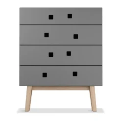 Dressers & Drawer Units|Dressers & Drawer Units^Zweed Peep B3 dresser, Slate , retro, oak stand Grey
