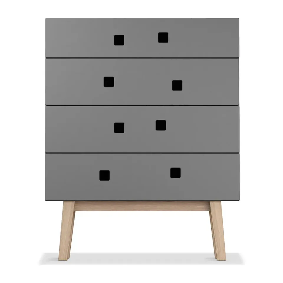 Dressers & Drawer Units|Dressers & Drawer Units^Zweed Peep B3 dresser, Slate , retro, oak stand Grey
