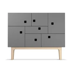 Display & Glass Cabinets|Display & Glass Cabinets^Zweed Peep C1 cabinet, Slate . White pigmented oak Grey