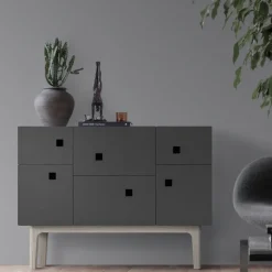 Sale Zweed Peep C2 cabinet, Slate . White pigmented oak Grey