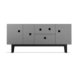 T.V & Media Units|T.V & Media Units^Zweed Peep M2 media bench, Slate . black lacquered Grey