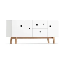 T.V & Media Units|T.V & Media Units^Zweed Peep M2 media bench, . retro. oak stand White