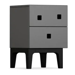 Bedside Tables^Zweed Peep S1 bedside table, Slate , black lacquer Grey