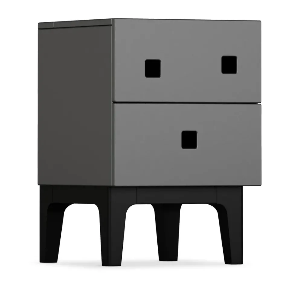 Bedside Tables^Zweed Peep S1 bedside table, Slate , black lacquer Grey